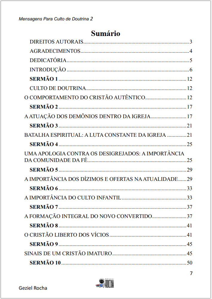 sermão doutrina 2 indice 1