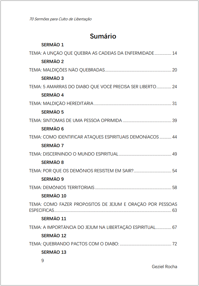 70 Sermão índice 2